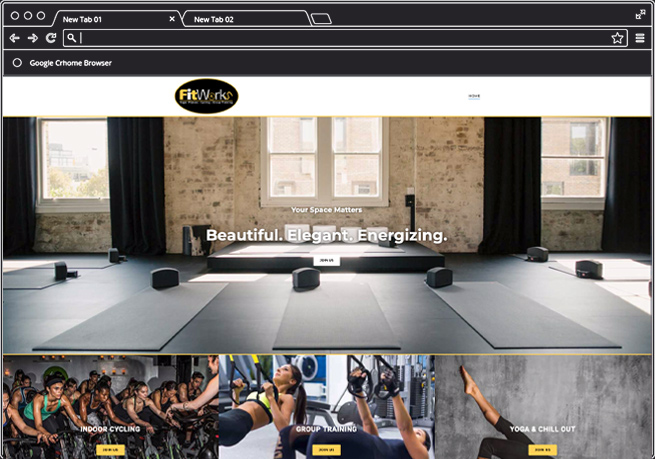FitWorks Web Design Home Page