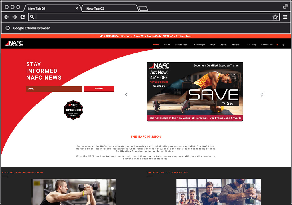 NAFC Web Design - Home page